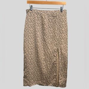Abercrombie & Fitch Leopard Print Midi Skirt Size Large